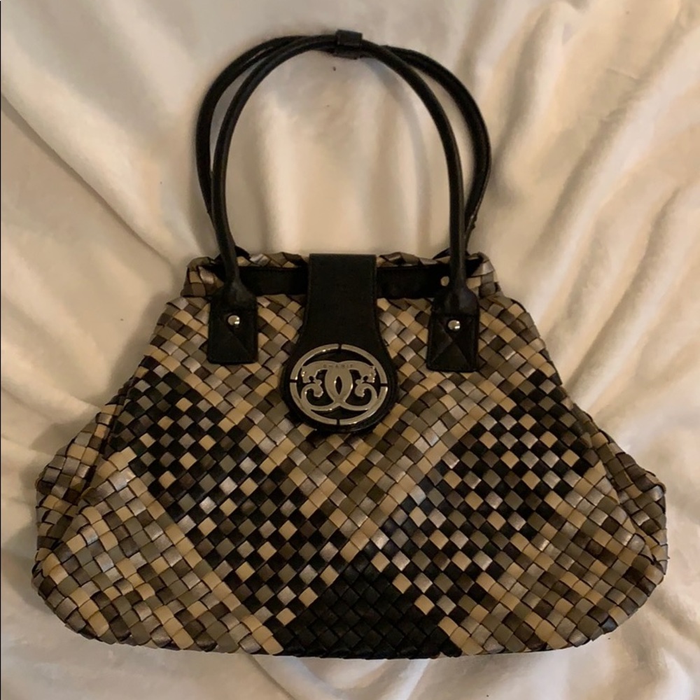 Leather patterned sharif tote